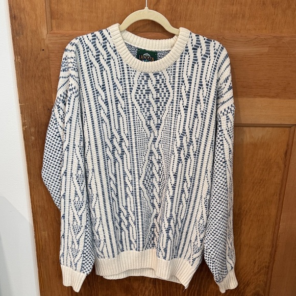 Jantzen Other - Jantzen Blue and White Knit Sweater